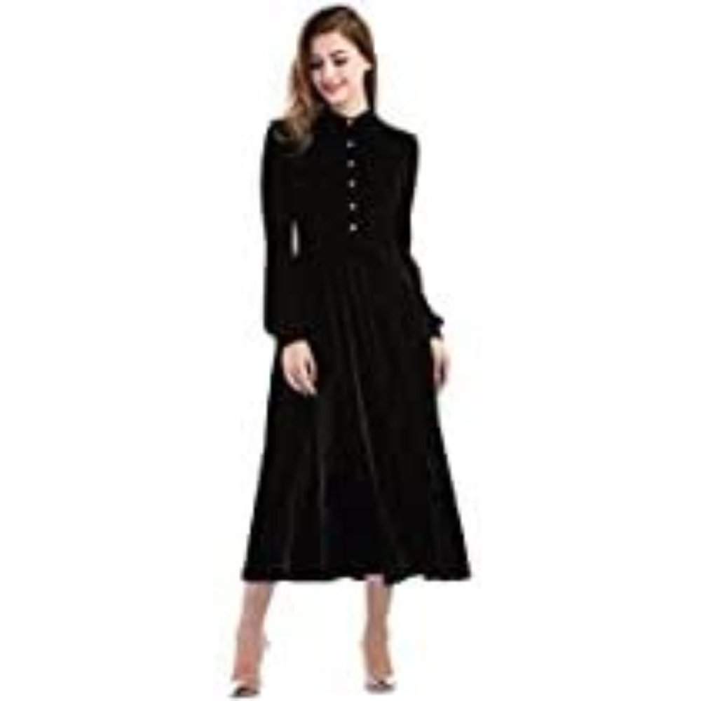 Black Velvet Maxi Dress